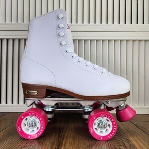 Chicago Skates CRS400 Classic Quad Rink Roller Skates Womens Sz 8 Premium White